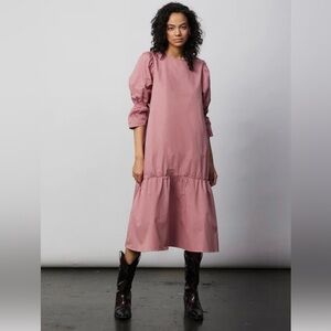 Damson Madder Elegant Pink Midi Dress NWOT